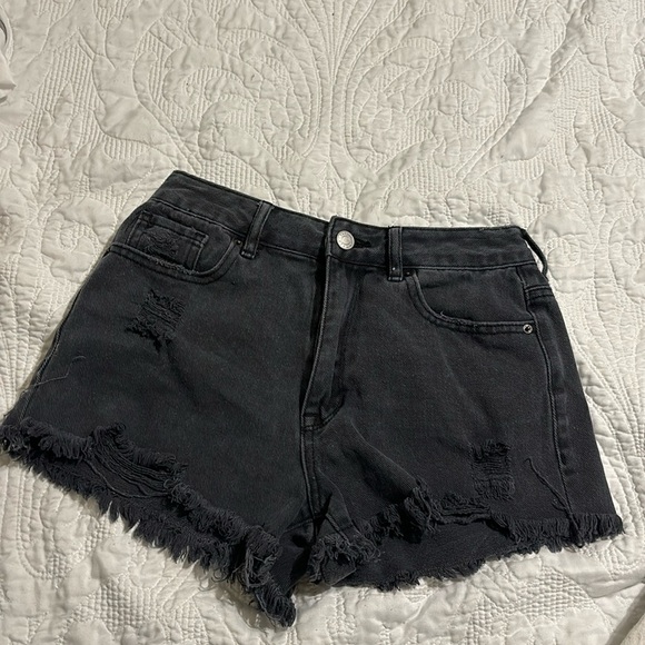 PAC SUN HIGH RISE FESTIVAL Jean shorts size 24 black - Picture 1 of 3